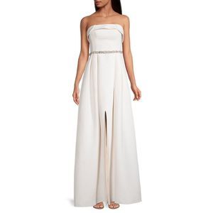 Sachin & Babi Brielle Belted Silk Faille Gown